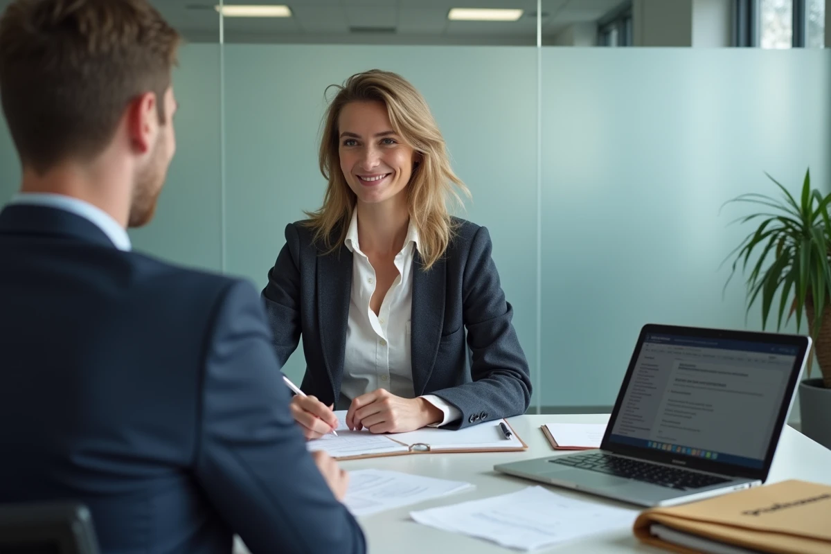 Femme remplissant une déclaration fiscale française avec un dossier prud'homal sur le bureau, déduction des frais d'avocat aux impôts